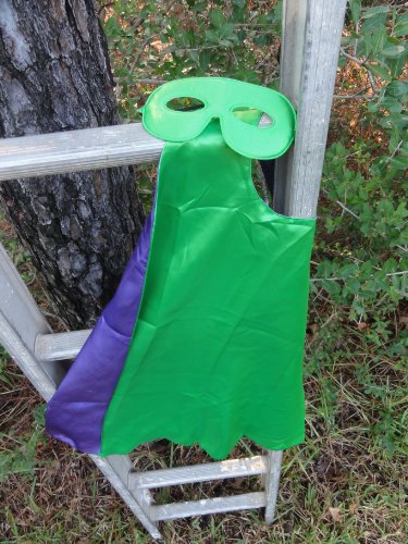Abracadabrazoo Super Hero Superhero Satin Reversible Cape Set Green Purple The Hulk