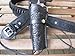 Gun belt - Leather - 22 Caliber - Black Color with left Handed Tooled Holster Combo