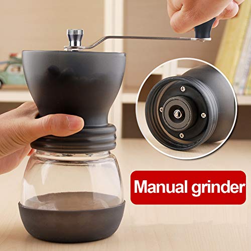 Sihand Portable Manual Coffee Grinder Ceramic Coffee Grinder Quality Coffee Grinder (Black) - Thumbnail 5