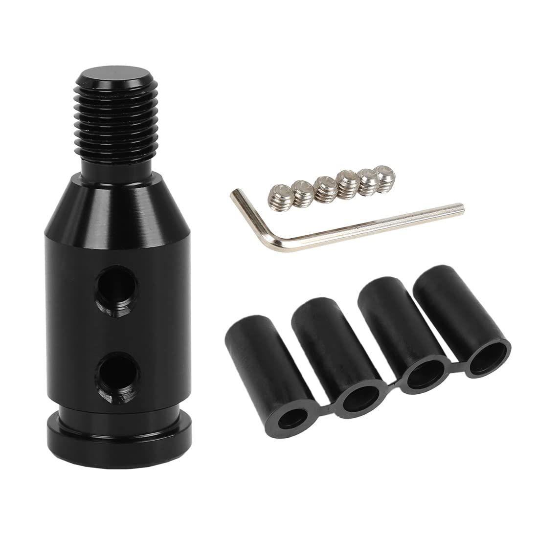 X AUTOHAUX M12x1.25 Car Black Gear Shift Knob Adapter for Non Threaded Shifter