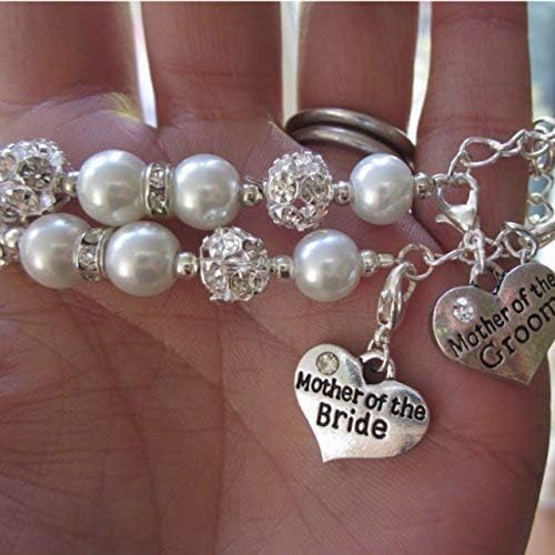 Set of two - Mother of the bride bracelet and Mother of the Groom bracelet gift set