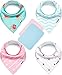 Baby Bandana Drool Bibs for Girls with 2 Burp Cloths, 6-Pack Gift Set for Drooling and Teething, 100% Organic Cotton, Soft, Absorbent, Hypoallergenic - 