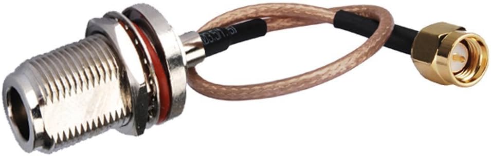 DHT Electronics RF coaxial coax cable assembly SMA male to N female bulkhead 6'': Computers & Accessories