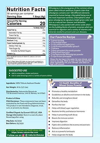 Naturevibe Botanicals Organic Wheatgrass Powder (5lbs) (5 Pack of 1lbs Each), Non-GMO & Gluten-Free | Helps Boost Energy Level | Supports Weight Loss. - Thumbnail 2