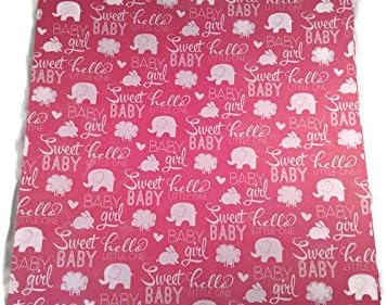 Pink Elephant Baby Girl 12x12 Scrapbook Paper - 4 Sheets