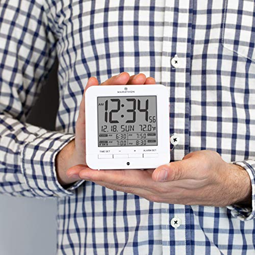 Marathon Digital Medication Reminder Alarm Clock with 4 Alarms and Auto Backlight Large Time