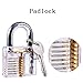 6 Pcs Practice Lock Set, Uolor Transparent Visible Cutaway Crystal Pin Tumbler Keyed Padlock, Lock Pick Training for Locksmith Beginner - Professional Locksmith Tools