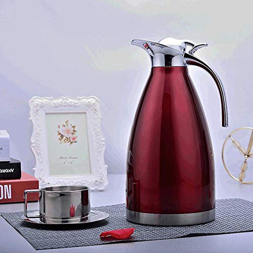 50 Oz 304 Stainless Steel Coffee Thermal Carafe, Vacuum Insulated Coffee Pot 24+ Hrs Warm/Cold Retention Hot Water Bottle Jug For Coffee Juice Milk Tea (Red)