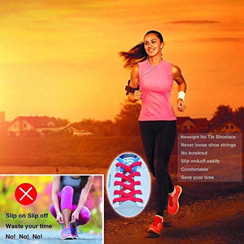 No Tie Shoelaces JZY Flat Athletic Shoe Laces With Elastic Fits All Adult and Kids Shoes(White) - Thumbnail 6