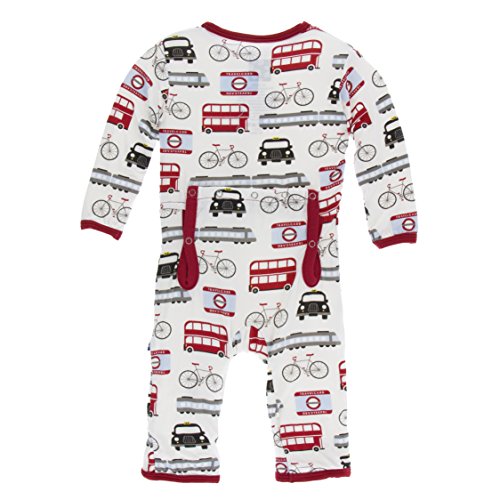 Kickee Pants Little Boys Print Coverall with Snaps - London Transport, 6-9 Months - Thumbnail 2
