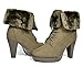 DREAM PAIRS Women's Fashion Fur Lined Lace Up Chunky Heel Wedge Platform Winter Ankle Boots