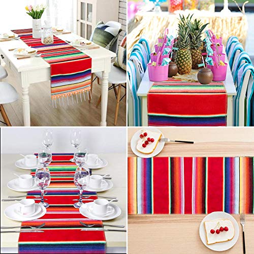 AerWo Mexican Table Runner Upgraded Serape Table Runner, Handwoven