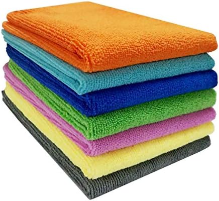 Tex homz Microfiber Car Cleaning Cloth Set of 4 for Detailing & Polishing 380 GSM, 40 cm x 40 cm, Muticolor