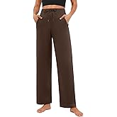 Feiersi Womens Wide Leg Yoga Pants High Waist Stretch Dress Pants Lounge Comfy Loose Trousers with Pockets
