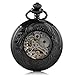 LYMFHCH Steampunk Roman Mechanical Pocket Watch, Mens Hands Scale Skeleton Pocket Watch with Chain Christmas Graduation Gifts Fathers Day