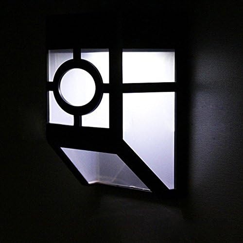 Brighome Solar Deck Lights Wall Mount Waterproof Light Sensor LED Garden Light Lamp (white light)