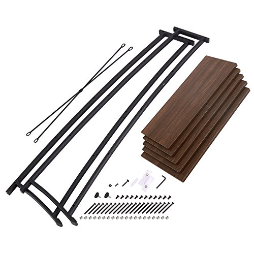 FIVEGIVEN 5 Tier Ladder Book Shelf Tall Bookshelf Modern Open Wood Espresso - Thumbnail 7
