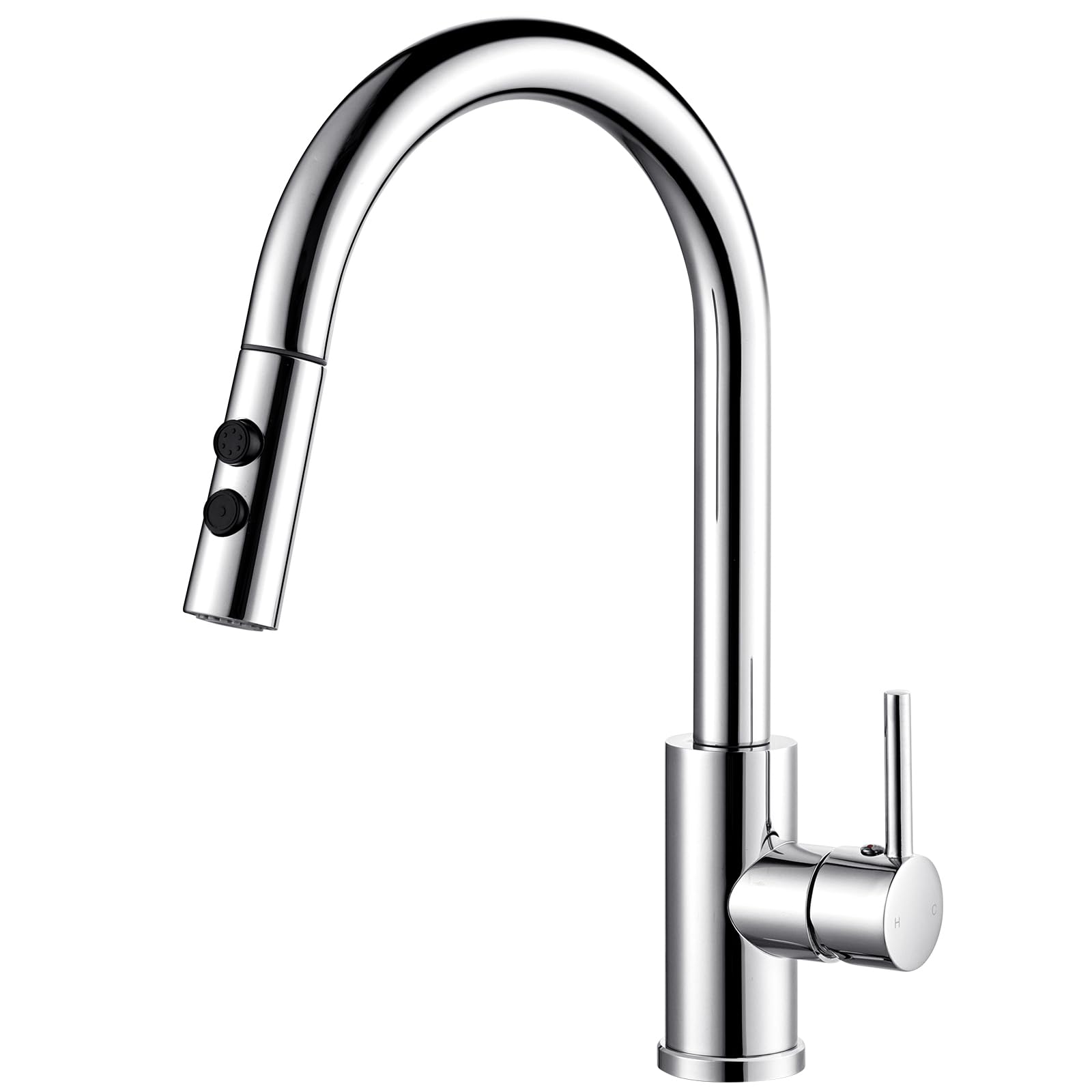 Hapilife Kitchen Taps with Pull Out Spray Chrome Single Lever Kitchen Sink Mixer Tap Monobloc Pull Down Mixer Taps for Kitchens with Dual Function Sprayer Single Handle Mono Convenient Faucet