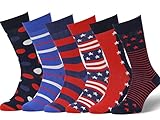 Easton Marlowe Men's Colorful American Flag Patriot Dress Socks - 6pk #34, mixed - patriot pack - 43-46 EU shoe size