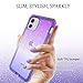 LONTECT for iPhone 11 Case Built-in Screen Protector Glitter Gradient Clear Sparkly Bling Rugged Shockproof Hybrid Full Body Protective Case Cover for Apple iPhone 11 6.1 2019, Purple Blue