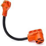 MICTUNING 18 Inch 30A Male to 50A Female Heavy Duty Dogbone Electrical Adapter with Handle, 125V 3750W