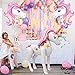 Cute Unicon Balloons Set - 1 Xtra Large Unicorn Balloon 46 Inch | 2 Unicorn Ballon 42 Inch | Pastel Rainbow Unicorn Party Supplies | Baby Shower Party Decoration | Mylar Unicorn Birthday Balloons