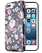 Dimaka iPhone 7 Plus Case for Girls, Cute Floral Flower Rose Design, 2 Layer Parts Hybrid Shockproof Drop Proof 360 Full Cover for iPhone 7 Plus and iPhone 8 Plus (Black Peony)