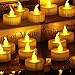 Homemory 100-Pack Battery Tea Lights Bulk, Flameless Flickering Tea Candles, Long-Lasting Battery Life, Amber Yellow, Ideal for Votive, Halloween, Parties
