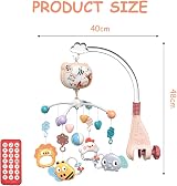 Aolso Baby Crib Toy Rabbit Mobile with Music Lights Remote 3 AAA (Pink) view 2