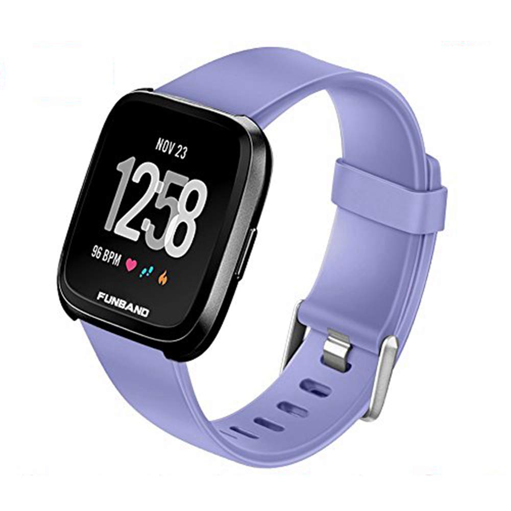FunBand Strap Compatible with Fitbit Versa 2/Versa Lite Strap Bands,Classic Soft Silicone Sport Adjustable Replacement Accessory Bracelet Straps Compatible with Fitbit Versa 2/Versa Lite