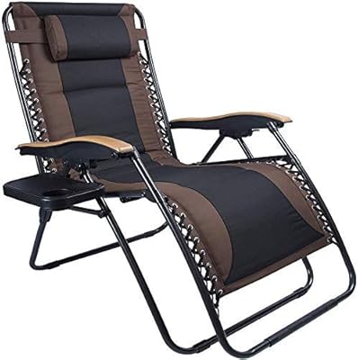 Luckyberry Deluxe Oversized Padded Zero Gravity Chair Xl Black Brown Cup Holder Lounge Patio Chairs Outdoor Yard Beach Support 350lbs Buy Online At Best Price In Uae Amazon Ae