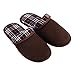 Ofoot Men's & Women's Casual Checked-Pattern Suedette Fabric Memory Foam Clog