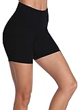 HISKYWIN 5"/8" Inseam High Waist Women Yoga Shorts Tummy Control Stretch Workout Running Shorts with Pockets