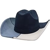 EOZY Tie Dye Denim Patchwork Cowboy Hat for Women Men Western Wide Brim Costume Party Hat
