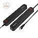 [2 Pack] Poweradd 6-Outlet Surge Protector Power Strip with 3-Port USB Charger Wall Mount Design, 6 foot Extension Cord - Black