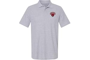 CAMPUS LAB Official NCAA Men's 100% Cotton Knit Polo Short Sleeve Shirt Primary Logo Collection, Athletic Heather