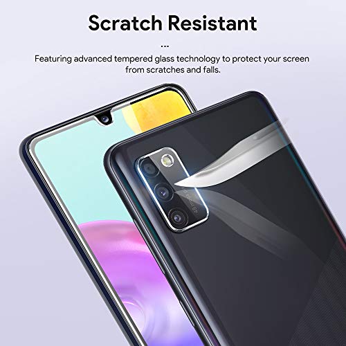 [2+3 Pièces] LϟK Verre Trempé Compatible avec Samsung Galaxy A41 avec 2 Pièces Protection Écran + 3 Pièces Caméra Arrière Protecteur - sans Bulles Ultra Dureté Empreintes Digitales de Support