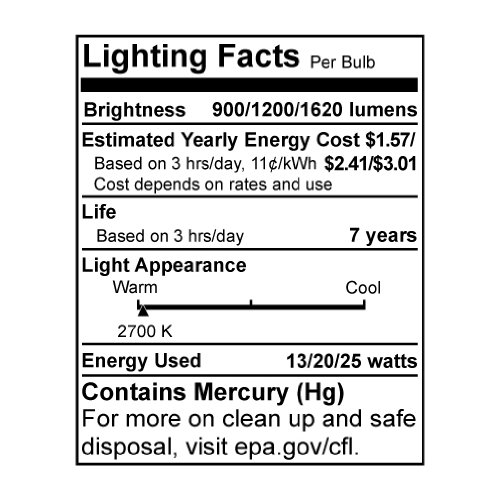 Bulbrite CF25C/3WAY 13/20/25W 3-Way Compact Fluorescent Coil