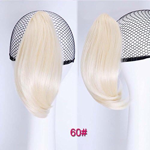 WTB Hair Short Wavy Claw Pony-tail Synthetic Ponytail Claw Drawstring Ponytails Hair Extension Natural Fake Hair Pony Tail Horse Tress (60)