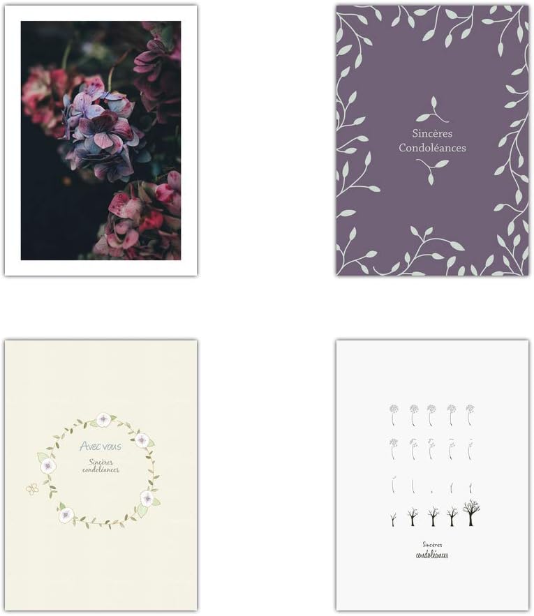 Carte De Condoleances Pour Deces Lot De 16 Cartes Differentes Format Carte Postale Sobre Carte De Condoleances Pour Deces 3 Formats Dispos Loisirs Creatifs Fournitures De Loisirs Creatifs