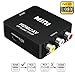 HDMI to RCA,Elizza 1080P HDMI to 3RCA CVBS AV Composite Video Audio Converter Adapter Supporting PAL/NTSC with USB Charge Cable for PC Laptop Xbox PSTV STB VHS VCR Camera DVD,Black