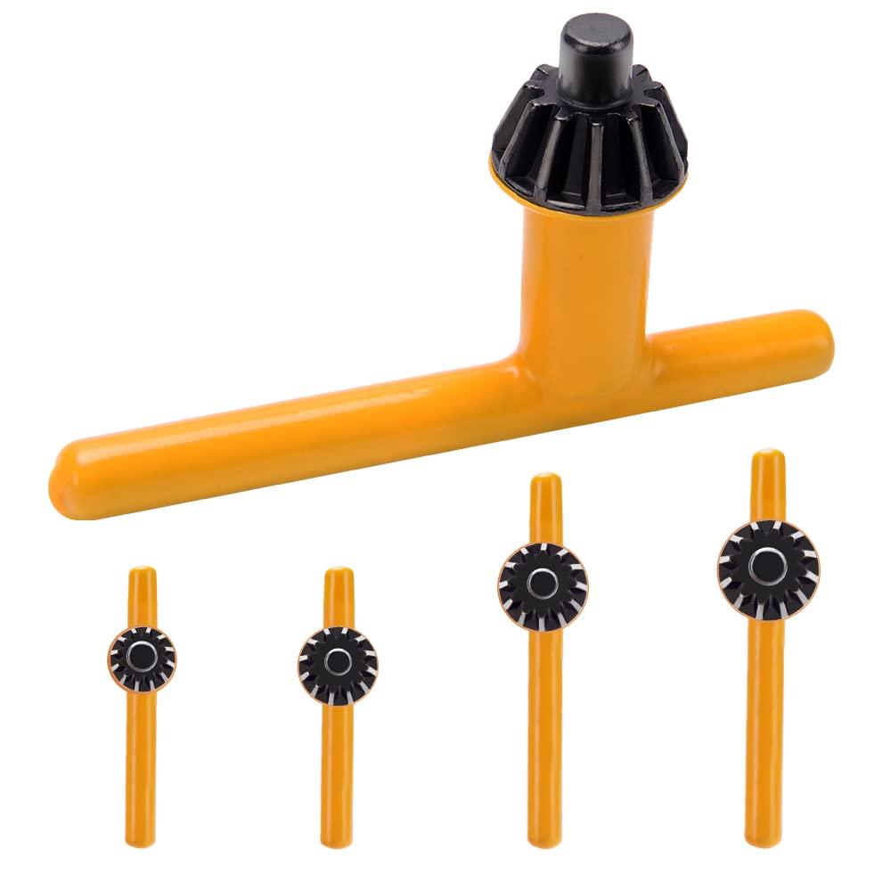 VooGenzek 4 PCS Drill Chuck Key Set, Replacement Drill Chuck Key Wrench Electric Drill Clamping Tool, Electric Drill Clamping Tool with Surface Rubber Treatment, for 6mm 10mm 13mm 16mm