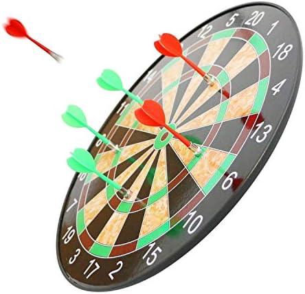Crown Deals® Indoor and Outdoor Magnetic Score Dartboard Kit with 6 Soft Darts (17 Inch, Multicolour)