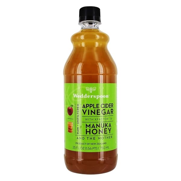 WEDDERSPOON APPLE CIDER VINEGAR WITH MONOFLORAL MANUKA HONEY & THE MOTHER, 25 FL OZ