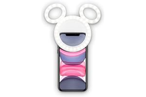 IJOY Disney Mickey Mouse Clip On Selfie Ring Light for Phone - Mickey Rechargeable LED Ring Light for iPhone and Other Devices- Mickey Mouse Small Ring Light - 3 Light Setting