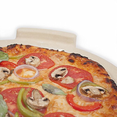 The Ultimate Pizza Stone for Oven & Grill. 16" Round Baking Stone with NoSpill Stopper