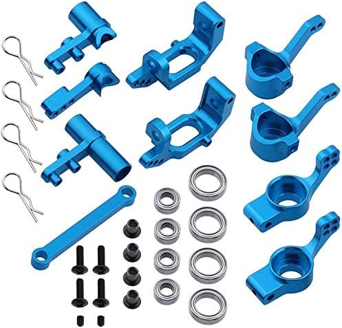 TOOGOO Aluminum Alloy Steering Knuckle Hub Carrier Servo Saver Upgrade Parts for RC HSP 1/10 Redcat EPX Blue