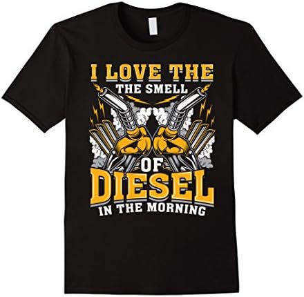 Men's I Love The Smell Of Diesel In The Morning - Mechanic Shirt Medium Black