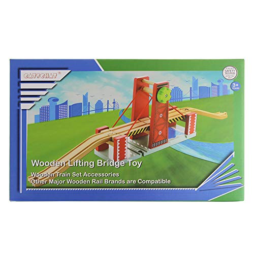 Catschat Holz Schienen Zugbrücke - Holzeisenbahn Set Zubehör – Bild 8