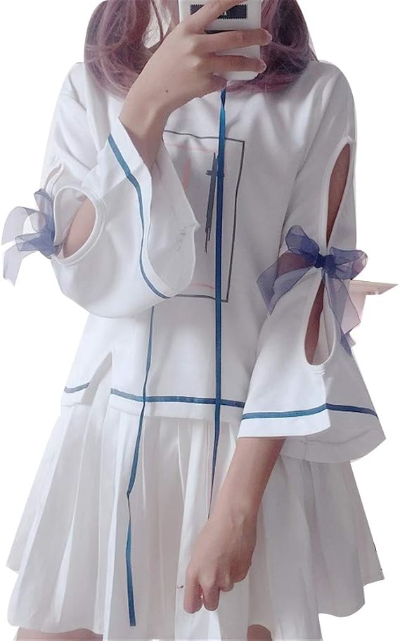 Amazon Co Jp パーカーレディーズ薄手ロリータ春夏 Lolita トレーナー森ガール Lolitaピンク 洋服お嬢さ少女膝丈 かわいい コーディキレイめ お嬢様シンプル 無地 スウェットロリータファッション原宿系 ホワイト 服 ファッション小物